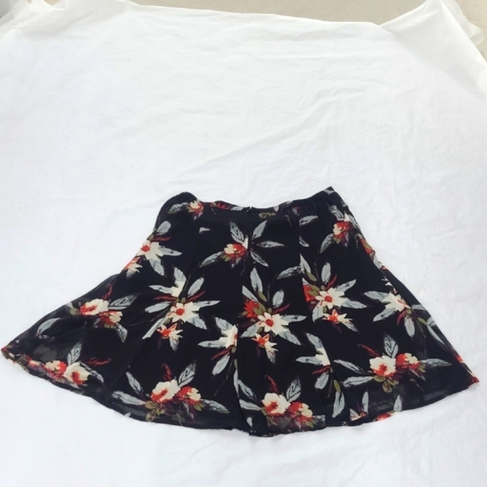 Bubble Skirt Mini Moody Floral Print Whimsigoth A Line Chiffon Lined Zipper EUC - Picture 12 of 12